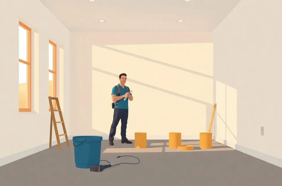 Intérieur rénové après travaux de peinture à Léognan