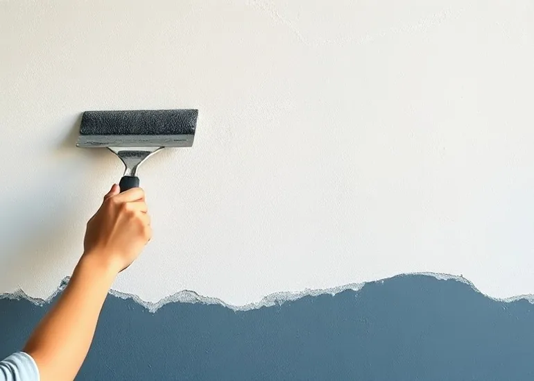 Application d'un enduit décoratif à la lisseuse sur un mur